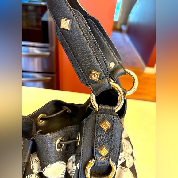 MCM Visetos Nylon Dual Handle Drawstring Shoulder Bag, EUC - Picture 11 of 12